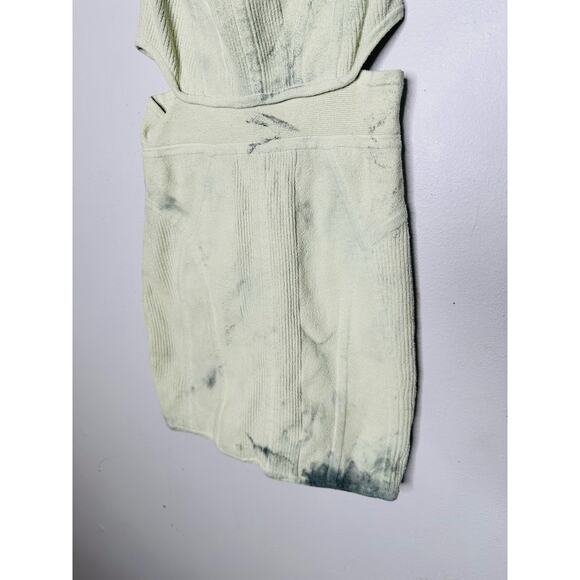 HERVÉ LÉGER Green Knit Strapless Bodycon Boucle Mini Dress Size Medium - Picture 9 of 14